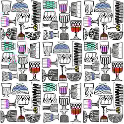 Galerie Wallcoverings Product Code 14100 - Marimekko Essentials Wallpaper Collection - White Black Pink Red Yellow Green Blue Colours - Marimekko Kippis Design