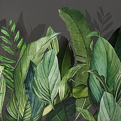 Galerie Wallcoverings Product Code 18002 - Tropical Wallpaper Collection - Blackberry Colours - Tropical Forest Design