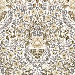 Galerie Wallcoverings Product Code 18516 - Into The Wild Wallpaper Collection - Beige Colours - Floral Damask Design