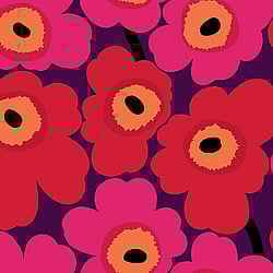 Galerie Wallcoverings Product Code 23350 - Marimekko 5 Wallpaper Collection - Red Pink Black Purple Colours - Marimekko Unikko Design