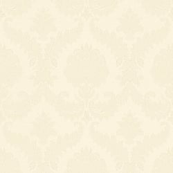 Galerie Wallcoverings Product Code 23600 - Classic Italian Wallpaper Collection - Pearl White Colours - A traditional damask on a woven effect background, giving a classical, formal edge to any interior scheme.  Design