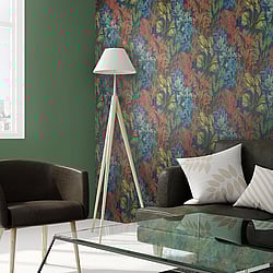 Galerie Wallcoverings Product Code 26733 - Tropical Wallpaper Collection - Blueberry Colours - Bora Bora Design