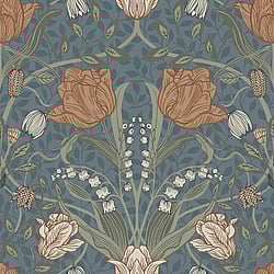 Galerie Wallcoverings Product Code 33009 - Apelviken Wallpaper Collection - Blue Blush Colours - Tulips Design