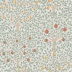 Galerie Wallcoverings Product Code 33011 - Apelviken Wallpaper Collection - White Green Colours - Apples and Pears Design
