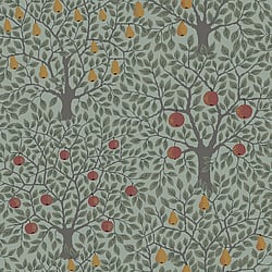 Galerie Wallcoverings Product Code 33014 - Apelviken Wallpaper Collection - Green Colours - Apples and Pears Design