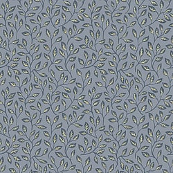 Galerie Wallcoverings Product Code 33018 - Apelviken Wallpaper Collection - Blue Gold Colours - Leaf Trail Design