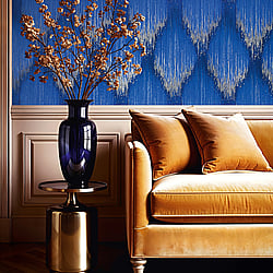 Galerie Wallcoverings Product Code 35808 - Fashion Icon Wallpaper Collection - Blue Colours - Stripes Design