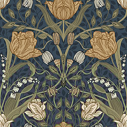 Galerie Wallcoverings Product Code 44106 - Apelviken 2 Wallpaper Collection - Blue Colours - Tulips Design