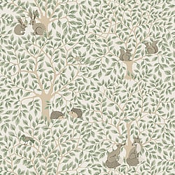 Galerie Wallcoverings Product Code 44111 - Apelviken 2 Wallpaper Collection - White Green Colours - In the Forest Design