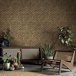 Galerie Wallcoverings Product Code 45742 - Woods And Wicker Wallpaper Collection - Brown Colours - 3D optics Design