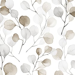 Galerie Wallcoverings Product Code 47423 - Flora Wallpaper Collection - Weiß, Brown Colours - Eucalyptus Design