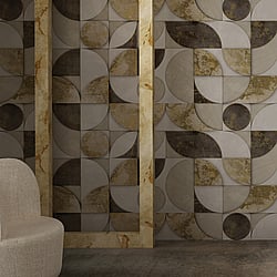 Galerie Wallcoverings Product Code 49315 - Stratum Wallpaper Collection - brown beige gold Colours - Geometrico Design