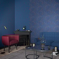 Galerie Wallcoverings Product Code 6770-50 - Imagine Wallpaper Collection - Blue Red Colours - Abstract Feather Design