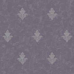 Galerie Wallcoverings Product Code 7018 - Emporium Wallpaper Collection - Purple Silver Colours - Mehndi Motif Design