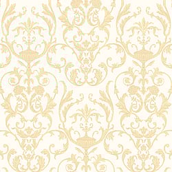 Galerie Wallcoverings Product Code 95514 - Ornamenta Wallpaper Collection - White Gold Colours - Toscano Damask Design