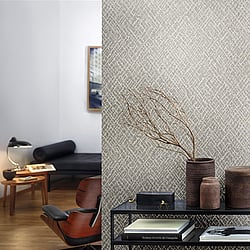 Galerie Wallcoverings Product Code 99127 - Vault Wallpaper Collection - Beige, Platinum Colours - Crosshatch Design