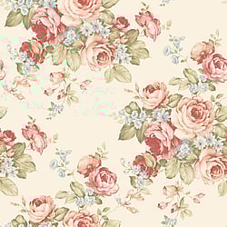 Galerie Wallcoverings Product Code AB27614 - Abby Rose 4 Wallpaper Collection - Cream Pink Blue Olive Green Colours - Grand Floral Design
