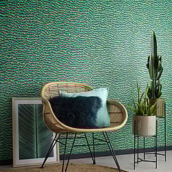 Galerie Wallcoverings Product Code AM30020 - Amazonia Wallpaper Collection - Green Colours - Feathers Design