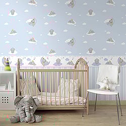 Galerie Wallcoverings Product Code Blue-Dumbo-Them - Magical Kingdom Wallpaper Collection -   