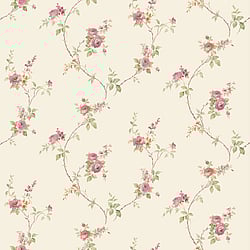 Galerie Wallcoverings Product Code CI38225 - Classic Silks 4 Wallpaper Collection - Ivory, Burgundy, Green Colours - White Wedding Trail Design