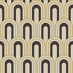 Galerie Wallcoverings Product Code CM27034 - Botanica Wallpaper Collection - Yellow Black Colours - Retro Arch Design