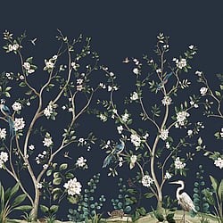 Galerie Wallcoverings Product Code DB30112M - Daisy Bennett Wallpaper Collection - Navys Colours - Heron Botanical Mural Design