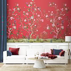 Galerie Wallcoverings Product Code DB30501M - Daisy Bennett Wallpaper Collection - Reds Colours - Chinoiserie Magnolia Mural Design
