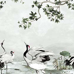 Galerie Wallcoverings Product Code DB30600M - Daisy Bennett Wallpaper Collection - Cool Neutrals Colours - Crane Mural Design