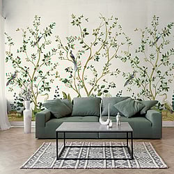 Galerie Wallcoverings Product Code DB31108M - Daisy Bennett Wallpaper Collection - Greens Colours - Heron Botanical Mural Design