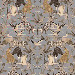 Galerie Wallcoverings Product Code DW2001 - Designer Walls Wallpaper Collection - Light Blue Fog Colours - Magic Animals Design