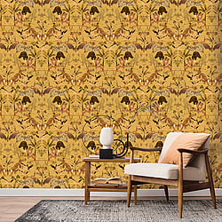 Galerie Wallcoverings Product Code DW2002 - Designer Walls Wallpaper Collection - Ochre Colours - Magic Animals Design