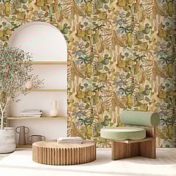 Galerie Wallcoverings Product Code DW2011 - Designer Walls Wallpaper Collection - Warm Beige Colours - Abstract Leaves Design