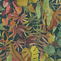 Galerie Wallcoverings Product Code DW2012 - Designer Walls Wallpaper Collection - Heron Green Colours - Abstract Leaves Design