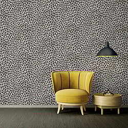 Galerie Wallcoverings Product Code ES31124 - Escape Wallpaper Collection - White, Black, Gold Colours - Leopard Print Design