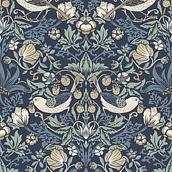Galerie Wallcoverings Product Code ET11212 - Arts and Crafts Wallpaper Collection - Blue Tan White Colours - Fragaria Garden Design