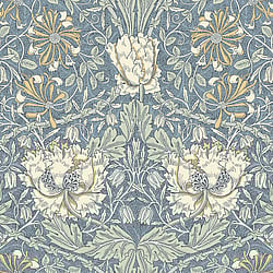Galerie Wallcoverings Product Code ET12602 - Arts and Crafts Wallpaper Collection - Blue Sage Cream Colours - Ogee Flora Design