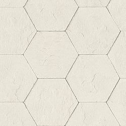 Galerie Wallcoverings Product Code EX31010 - Exposed Wallpaper Collection - White Grey Colours - Hexagonal Block Design