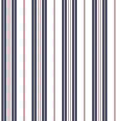 Galerie Wallcoverings Product Code G23061 - Deauville Wallpaper Collection - Navy Blue Red White Colours - Two Colour Stripe Design