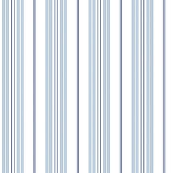 Galerie Wallcoverings Product Code G23064 - Deauville Wallpaper Collection - Sky Blue Navy Blue White Colours - Two Colour Stripe Design