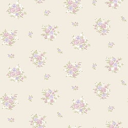 Galerie Wallcoverings Product Code G23232 - Country Cottage Wallpaper Collection - Lilac Beige Colours - Floral Bunch Design