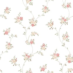 Galerie Wallcoverings Product Code G23247 - Country Cottage Wallpaper Collection - Red Pink Beige Green Colours - Floral Trail Design