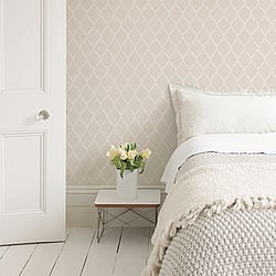 Galerie Wallcoverings Product Code G45052 - Vintage Rose Wallpaper Collection - Beige White Colours - Laurel Trellis Design