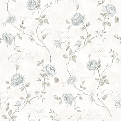 Galerie Wallcoverings Product Code G45326 - Vintage Roses Wallpaper Collection - Blue Cream Colours - Trailing Rose Design