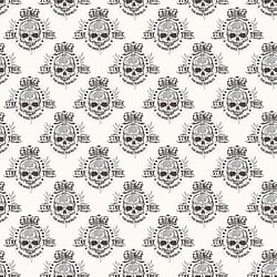 Galerie Wallcoverings Product Code G45365 - Grunge Wallpaper Collection - Grey Silver Black Colours - Grunge Skull Design
