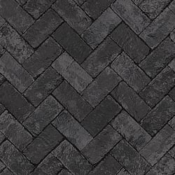Galerie Wallcoverings Product Code G45426 - Just Kitchens Wallpaper Collection - Black Colours - Herringbone Brick Design