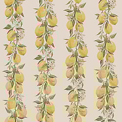 Galerie Wallcoverings Product Code G45440 - Just Kitchens Wallpaper Collection - Yellow Beige Colours - Lemon Stripe Design