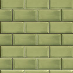 Galerie Wallcoverings Product Code G45446 - Just Kitchens Wallpaper Collection - Green Colours - Metro Tile Design