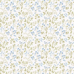 Galerie Wallcoverings Product Code G45455 - Just Kitchens Wallpaper Collection - Blue Green Colours - Spring Leaf Trail Design
