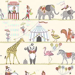 Galerie Wallcoverings Product Code G56545 - Just 4 Kids 2 Wallpaper Collection - Multicoloured Red Yellow Green Blue Pink Colours - Circus Parade Design