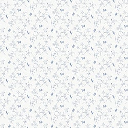 Galerie Wallcoverings Product Code G67851 - Miniatures 3 Wallpaper Collection - Blue White Colours - Small Floral Butterfly Dragonfly Design